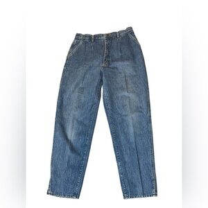 Vintage Lee Jeans Womens 16 Blue Pleated Medium Wash High Rise 90s Made In USA